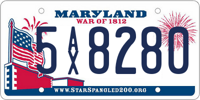 MD license plate 5AX8280