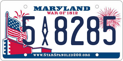 MD license plate 5AX8285