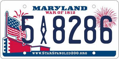 MD license plate 5AX8286