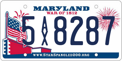 MD license plate 5AX8287