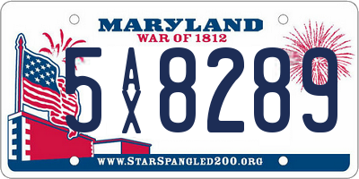 MD license plate 5AX8289