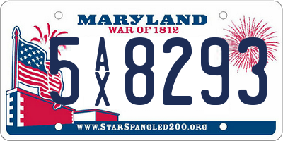 MD license plate 5AX8293