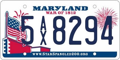 MD license plate 5AX8294