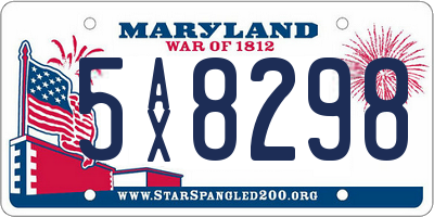 MD license plate 5AX8298