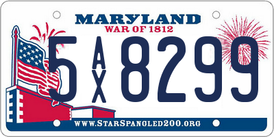 MD license plate 5AX8299
