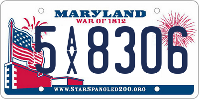 MD license plate 5AX8306