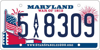 MD license plate 5AX8309