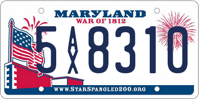 MD license plate 5AX8310