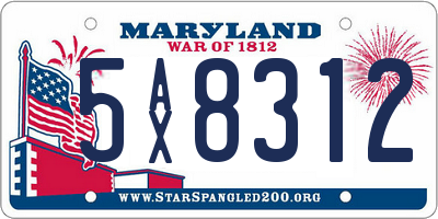 MD license plate 5AX8312
