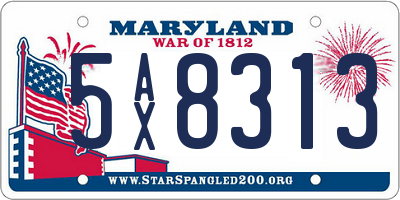 MD license plate 5AX8313
