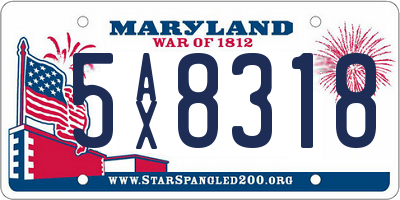 MD license plate 5AX8318