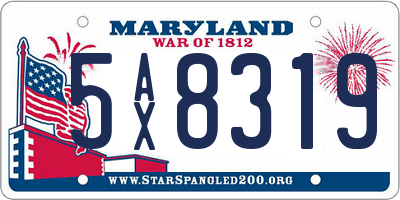 MD license plate 5AX8319