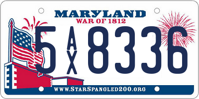 MD license plate 5AX8336