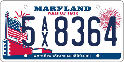 MD license plate 5AX8364