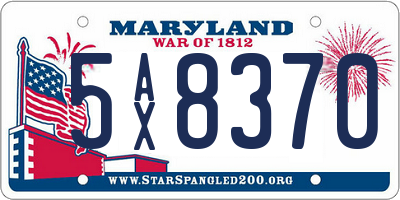 MD license plate 5AX8370