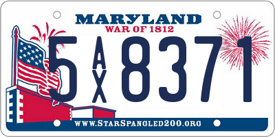 MD license plate 5AX8371