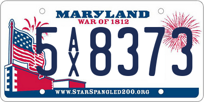 MD license plate 5AX8373