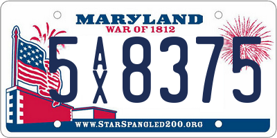 MD license plate 5AX8375