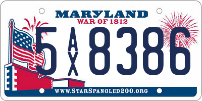 MD license plate 5AX8386