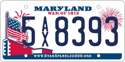 MD license plate 5AX8393