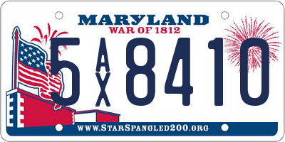 MD license plate 5AX8410