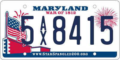 MD license plate 5AX8415