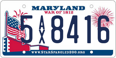 MD license plate 5AX8416
