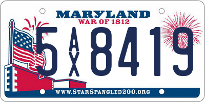 MD license plate 5AX8419