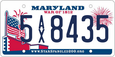 MD license plate 5AX8435