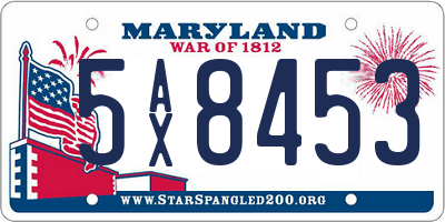 MD license plate 5AX8453