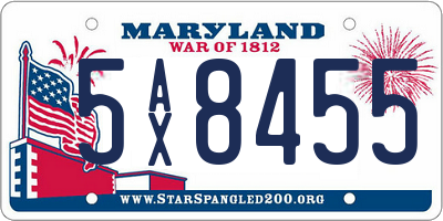MD license plate 5AX8455