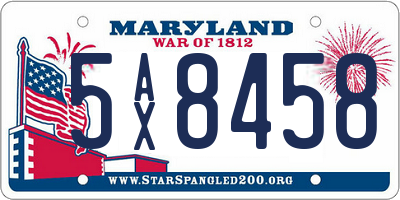 MD license plate 5AX8458