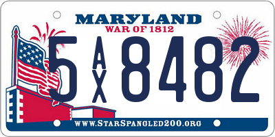 MD license plate 5AX8482