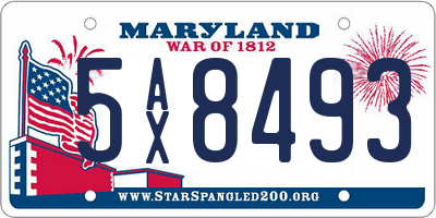 MD license plate 5AX8493