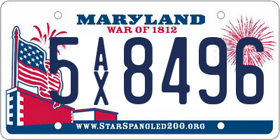 MD license plate 5AX8496