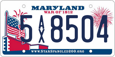 MD license plate 5AX8504