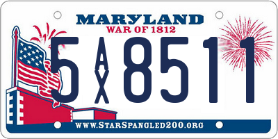 MD license plate 5AX8511