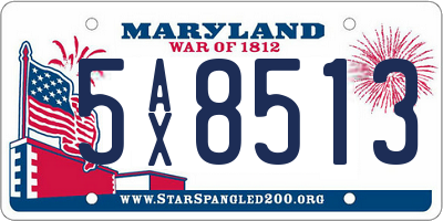 MD license plate 5AX8513
