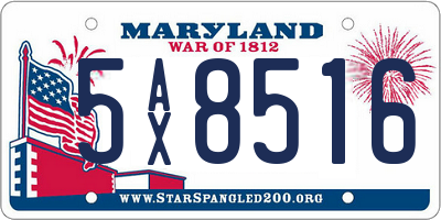 MD license plate 5AX8516