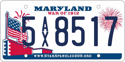 MD license plate 5AX8517