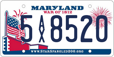 MD license plate 5AX8520
