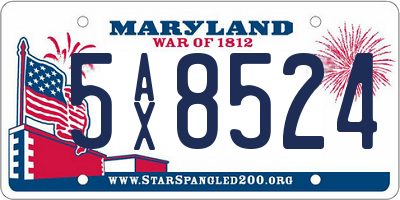 MD license plate 5AX8524