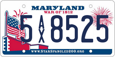 MD license plate 5AX8525