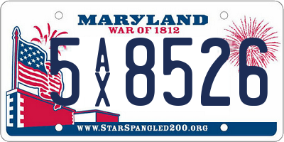 MD license plate 5AX8526