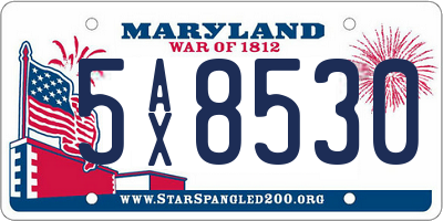 MD license plate 5AX8530