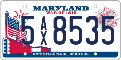 MD license plate 5AX8535