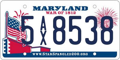 MD license plate 5AX8538