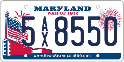 MD license plate 5AX8550