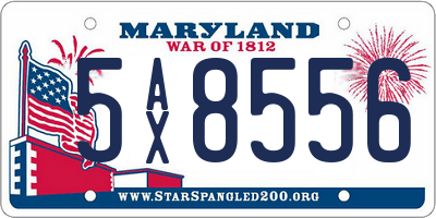 MD license plate 5AX8556