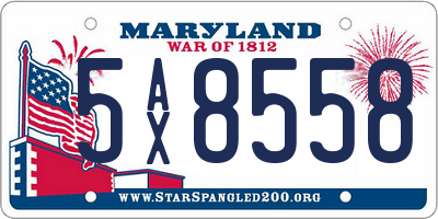 MD license plate 5AX8558